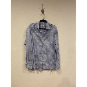 Stenströms Shirt Mens 18 46 Blue Floral Fitted Body Twofold Super Cotton Dress